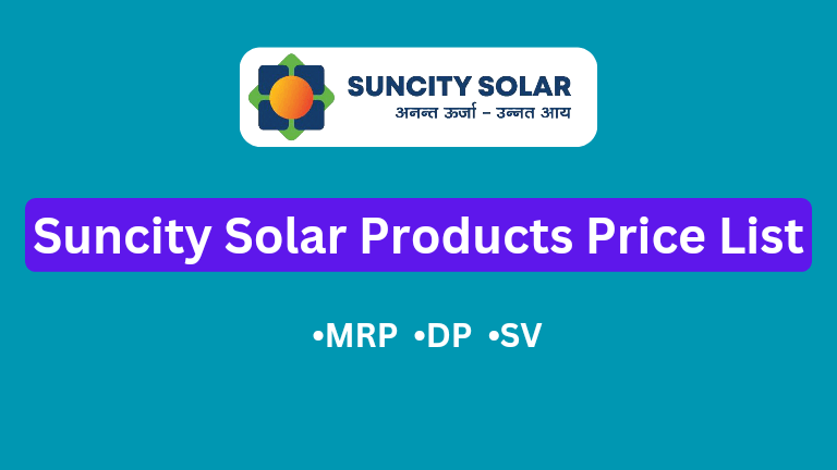 Suncity Solar Products Price List